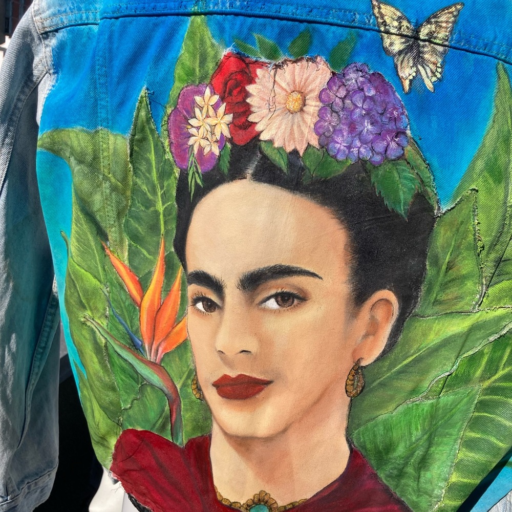 Hand Painted Frida Kahlo Jacket - Picture 2 of 16